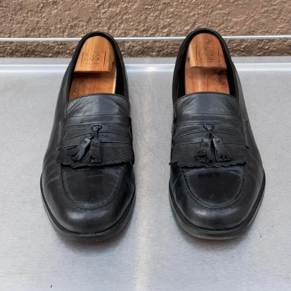 Nunn Bush Dress Flex Black Leather Loafers with Tassel - Size 12 M